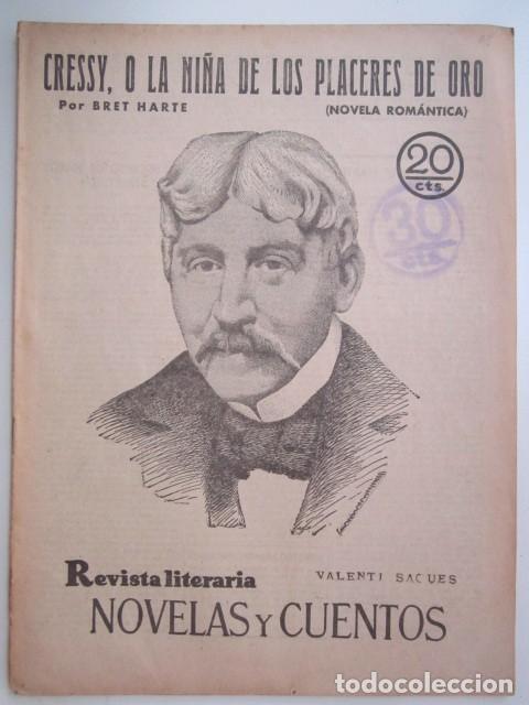 Coleccionismo de Revistas y Peri&oacute;dicos: CRESSY O LA NI&Ntilde;A DE LOS PLACERES DE ORO POR BRET HARTE REVISTA LITERA A&Ntilde;OS 30 21X28 CM.