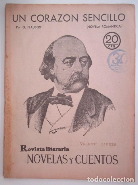 Coleccionismo de Revistas y Peri&oacute;dicos: UN CORAZON SENCILLO DE G. FLAUBERT REVISTA LITERA A&Ntilde;OS 30 21X28 CM.