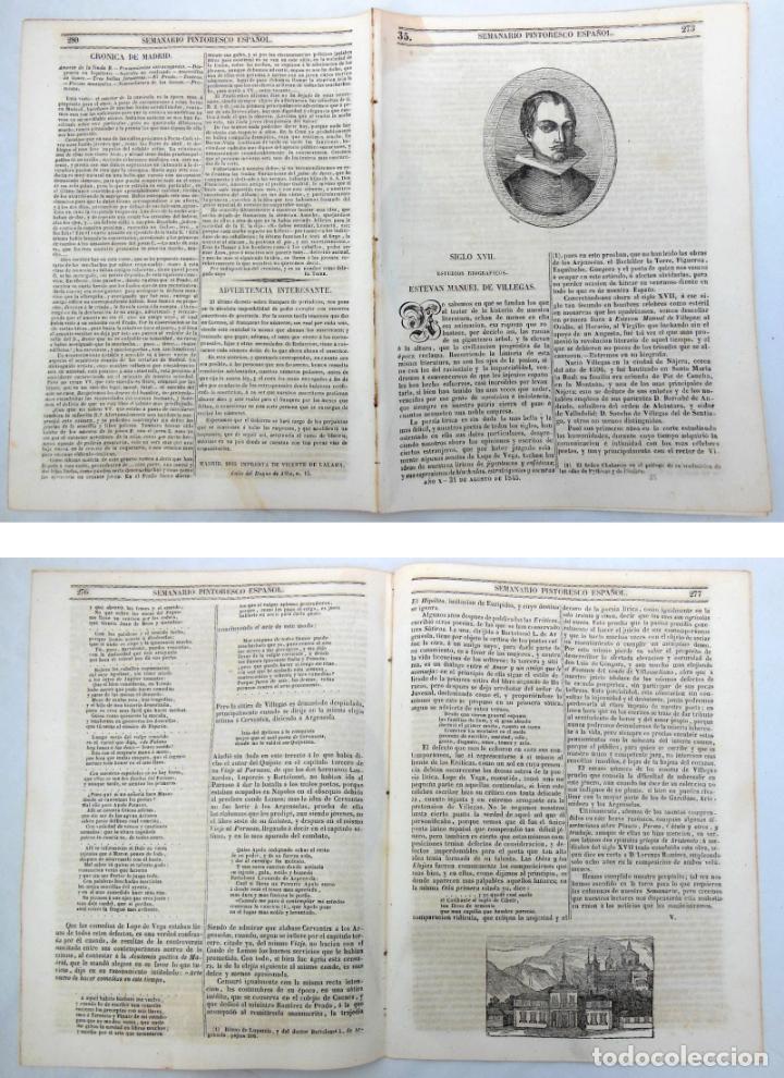 Coleccionismo de revistas y peri&oacute;dicos: SEMANARIO PINTORESCO ESPA&Ntilde;OL. A&ntilde;o X N&ordm; 35, 31 agosto 1845. Xilograf&iacute;as: Estevan Manuel de Villegas