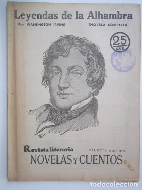 Collezionismo di Riviste e Giornali: LEYENDAS DE LA ALHAMBRA POR WASHINGTON IRVIN REVISTA LITERA A&Ntilde;OS 30 21X28 CM.