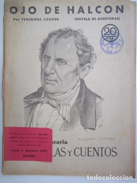 Coleccionismo de Revistas y Peri&oacute;dicos: OJO DE HALCON POR FINIMORE COOPER REVISTA LITERA A&Ntilde;OS 30 21X28 CM.