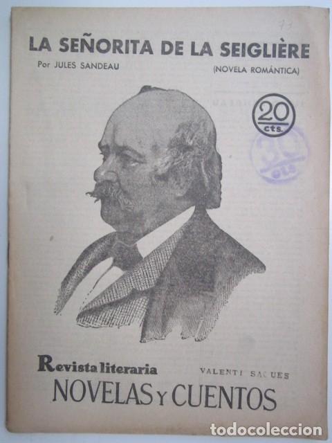 Coleccionismo de Revistas y Peri&oacute;dicos: LA SE&Ntilde;ORITA DE LA SEIGLIERE P&Ograve;R JULES SANDEAU REVISTA LITERA A&Ntilde;OS 30 21X28 CM.