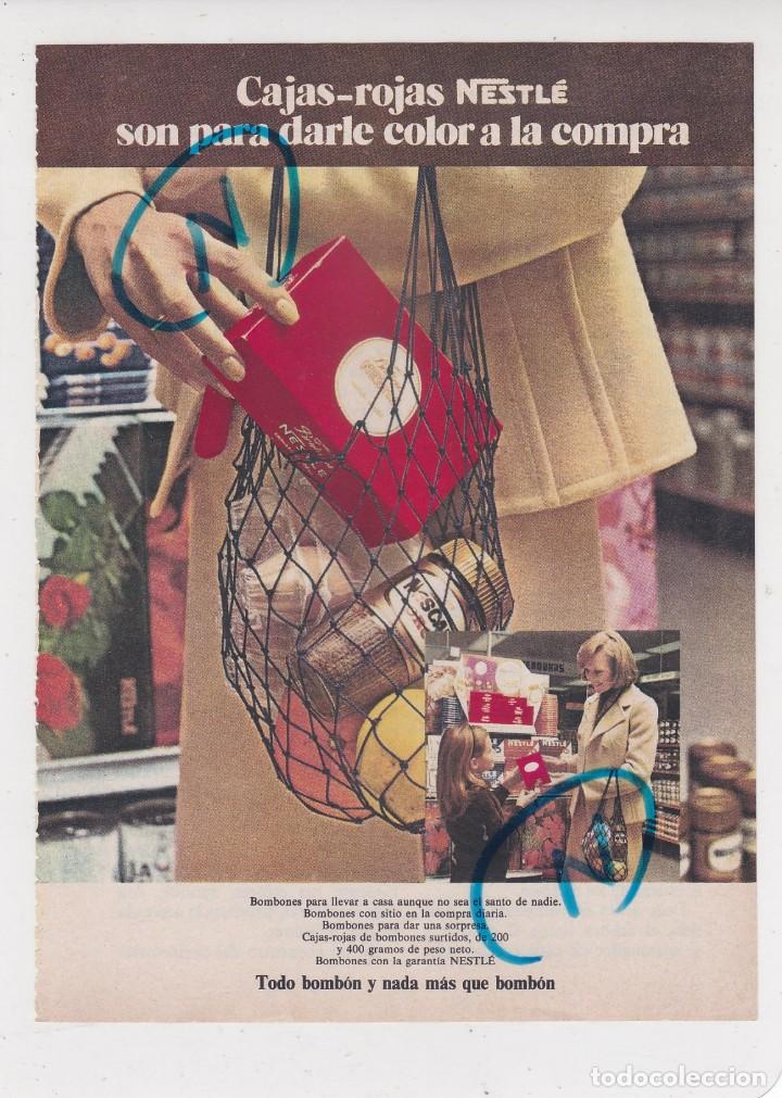 Coleccionismo de revistas y peri&oacute;dicos: PUBLICIDAD 1972. ANUNCIO BOMBON CAJA ROJA NESTLE Y NESCAFE ORO