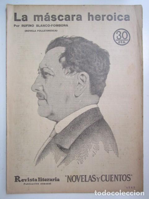 Collectionnisme de Revues et Journaux: LA MASCARA HEROICA DE R. BLANCO - FOMBONA NOVELAS Y CUENTOS A&Ntilde;OS 30 23 X 33CM. CM.