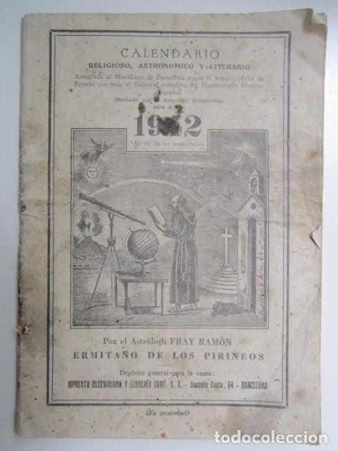 Coleccionismo de Revistas y Peri&oacute;dicos: CALENDARIO RELIGIOSO,ASTRONOMICO Y LITERARIO POR FRAY RAMON 1942