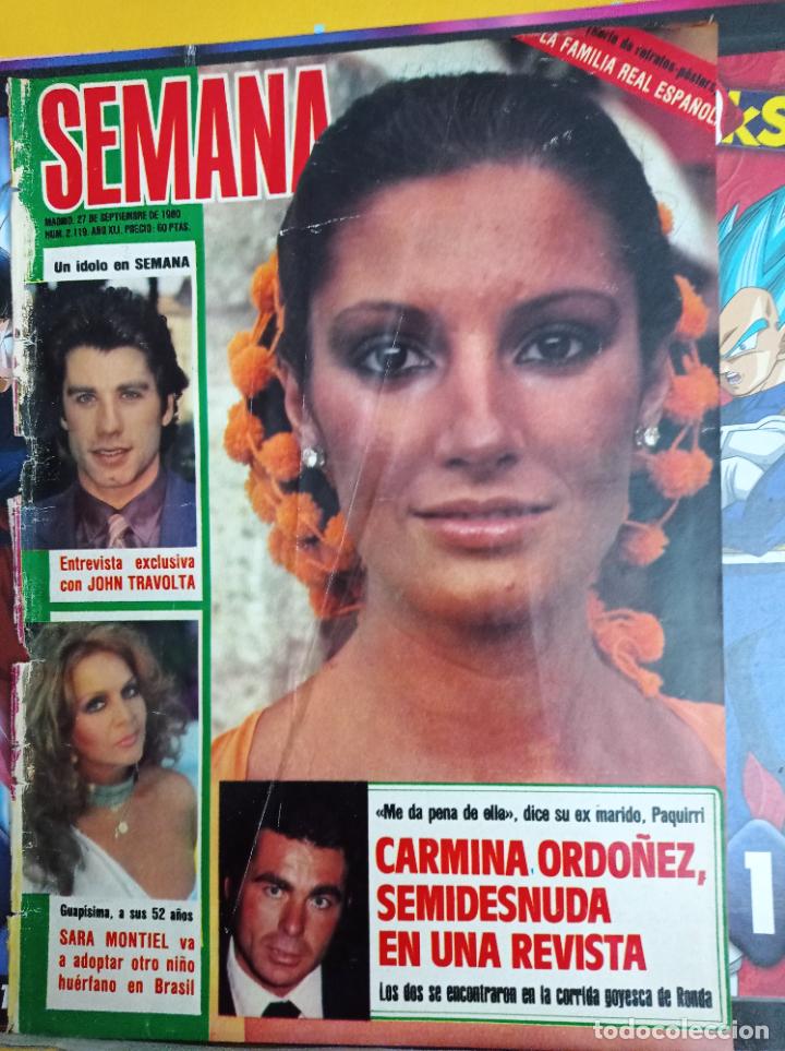 Coleccionismo de revistas y peri&oacute;dicos: portada de sara montiel john travolta carmina ordo&ntilde;ez