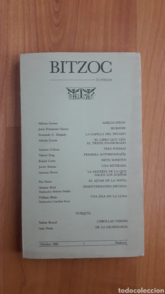Collection Magazines and Newspapers: BITZOG. N&deg;1. OCTUBRE 1986. MALLORCA. LITERATURA