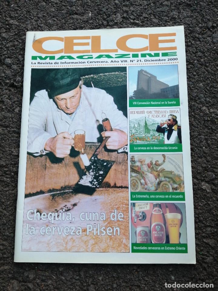 Collectionnisme de Revues et Journaux: Revista cerveza CELCE 21 Chequia latas la extreme&ntilde;a Llerena Sure&ntilde;a C&oacute;rdoba Oriente botella posavasos