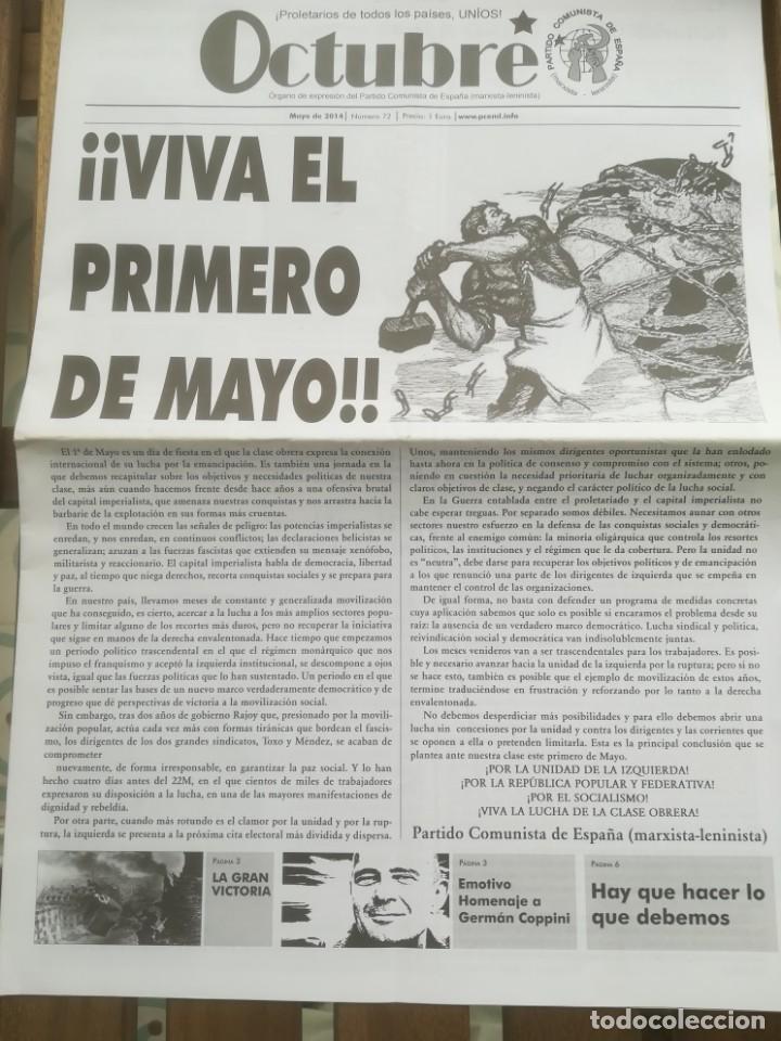 Collectionnisme de Revues et Journaux: Octubre, &oacute;rgano de expresi&oacute;n del Partido Comunista Espa&ntilde;a (marxista-leninista) n&ordm; 72, mayo 2014