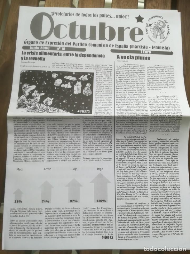 Collectionnisme de Revues et Journaux: Octubre, &oacute;rgano de expresi&oacute;n del Partido Comunista Espa&ntilde;a (marxista-leninista) n&ordm; 18, junio 2008
