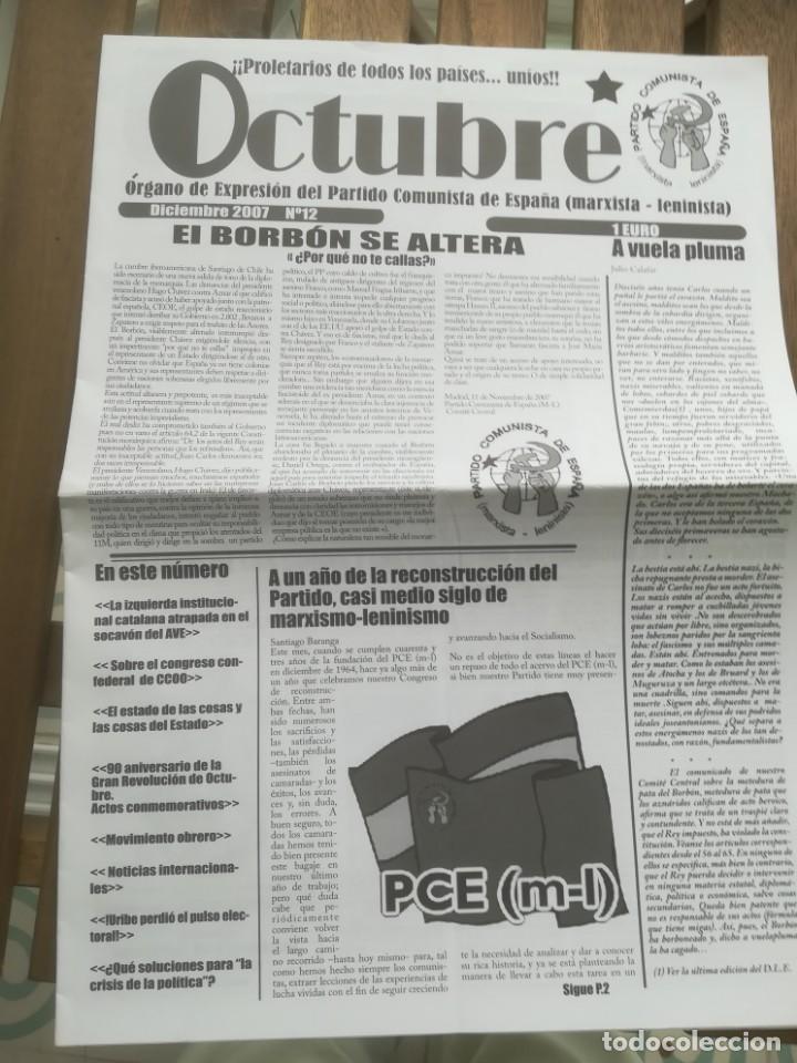 Collectionnisme de Revues et Journaux: Octubre, &oacute;rgano de expresi&oacute;n del Partido Comunista Espa&ntilde;a (marxista-leninista) n&ordm; 12, diciembre 2007