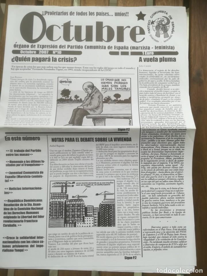 Collectionnisme de Revues et Journaux: Octubre, &oacute;rgano de expresi&oacute;n del Partido Comunista Espa&ntilde;a (marxista-leninista) n&ordm; 10, octubre 2007