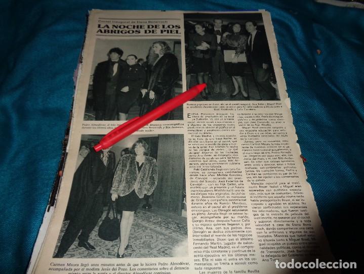 Coleccionismo de Revistas y Peri&oacute;dicos: RECORTE : NOCHE DE LOS ABRIGOS DE PIELES : MIGUEL BOS&Eacute;, ANA BELEN. SEMANA, DCMBRE 1988(#)