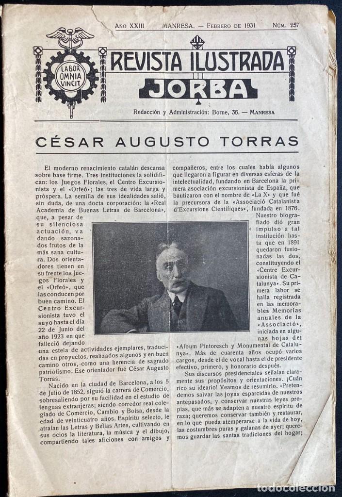 Coleccionismo de Revistas y Peri&oacute;dicos: Revista ilustrada Jorba - Manresa - N&uacute;m. 257 de Febrero de 1931 - C&Eacute;SAR AUGUSTO TORRAS - N&Uacute;RIA