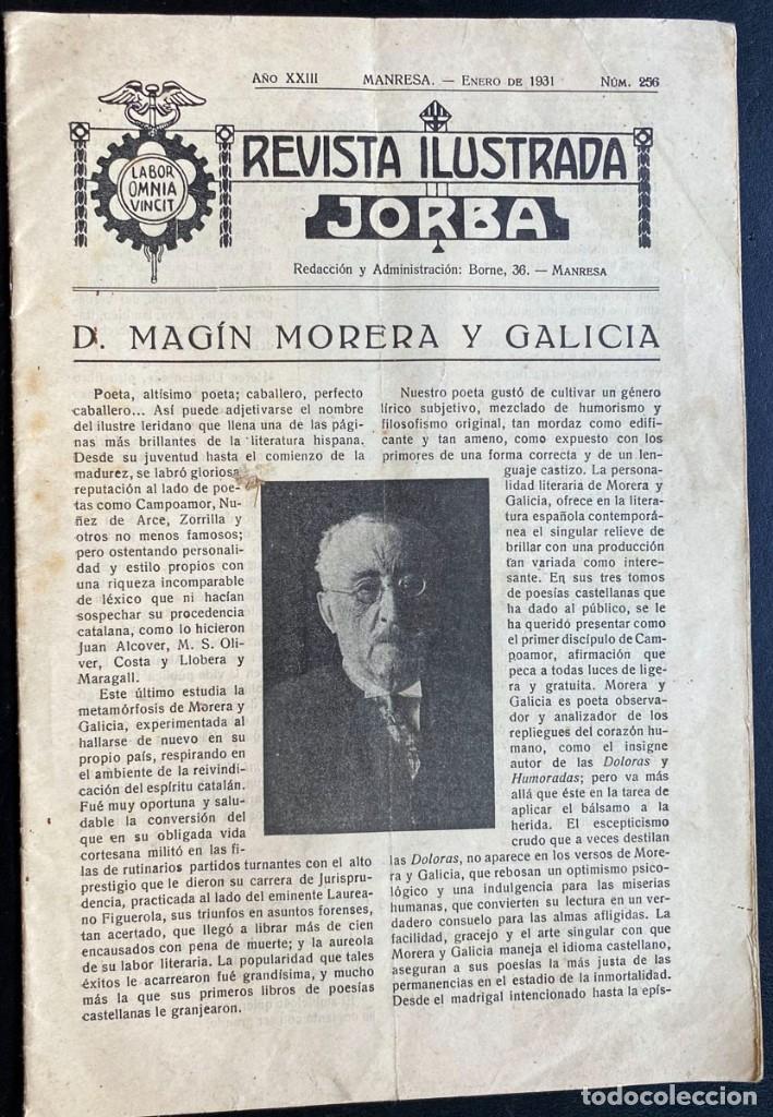 Coleccionismo de Revistas y Peri&oacute;dicos: Revista ilustrada Jorba - Manresa - N&uacute;m. 256 de Enero de 1931 - MAG&Iacute;N MORERA GALICIA - LI&Ntilde;OLA