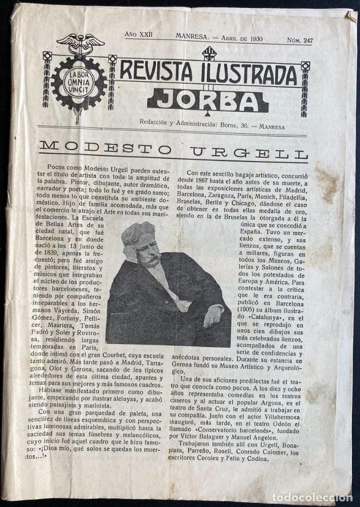 Coleccionismo de Revistas y Peri&oacute;dicos: Revista ilustrada Jorba - Manresa - N&uacute;m. 247 de Abril de 1930 - MODESTO URGELL - LA SALMAYRE