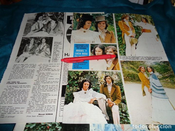 Coleccionismo de Revistas y Peri&oacute;dicos: RECORTE : MIGUEL BOSE Y LUCIA, DOS ROMANTICOS EN EL CINE. SEMANA, MARZO 1973(#)