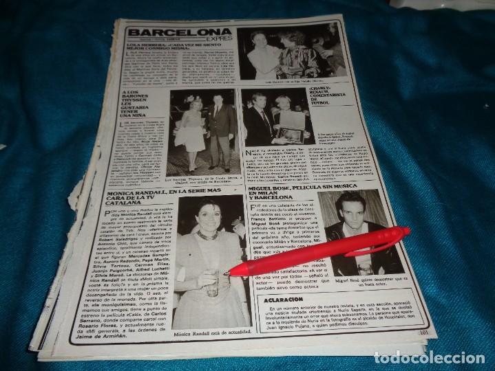Coleccionismo de Revistas y Peri&oacute;dicos: RECORTE : MIGUEL BOS&Eacute;. MONICA RANDALL, CARMEN CERVERA... . SEMANA, NVMBRE 1986(#)