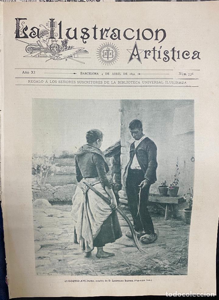 Collezionismo di Riviste e Giornali: REVISTA LA ILUSTRACION ARTISTICA A&Ntilde;O XI BARCELONA 4 DE ABRIL DE 1892 N&Uacute;M. 536.