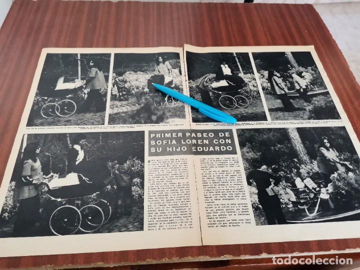 Coleccionismo de Revistas y Peri&oacute;dicos: SOF&Iacute;A LOREN CON SU HIJO REVERSO DON CICUTA Y PROGRAMA UN DOS TRES RECORTE REVISTA 1973