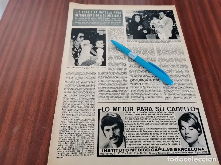 Collezionismo di Riviste e Giornali: LIZ TAYLOR, BETH CLUTTER RECORTE REVISTA 1973