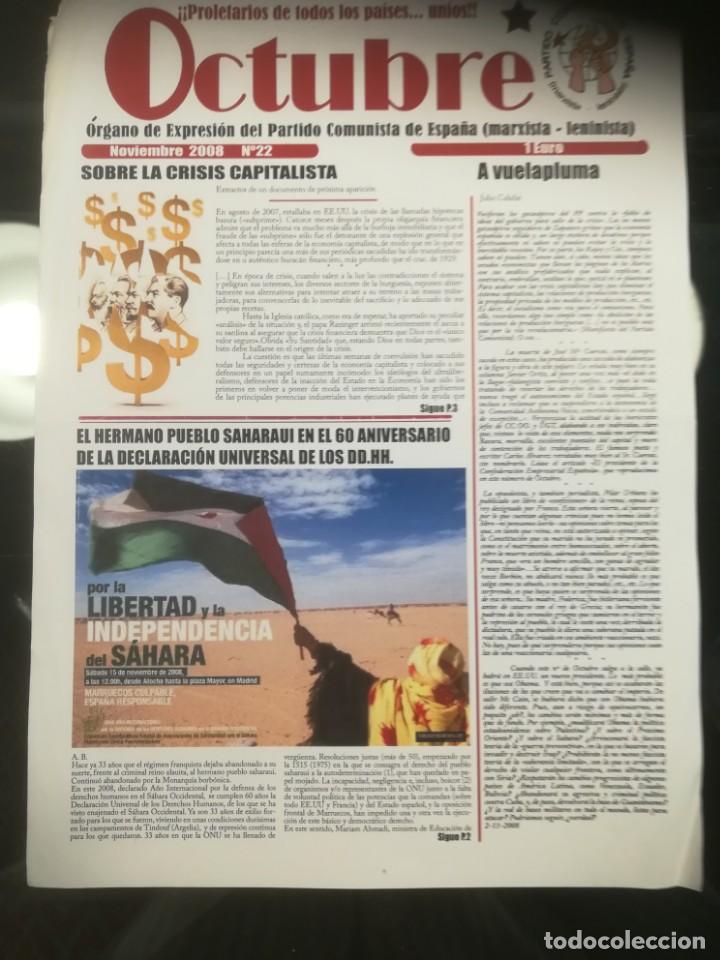 Collectionnisme de Revues et Journaux: Marxismo-leninismo. Octubre, &oacute;rgano de expresi&oacute;n del Partido Comunista de Espa&ntilde;a m-l. 2008 noviembre