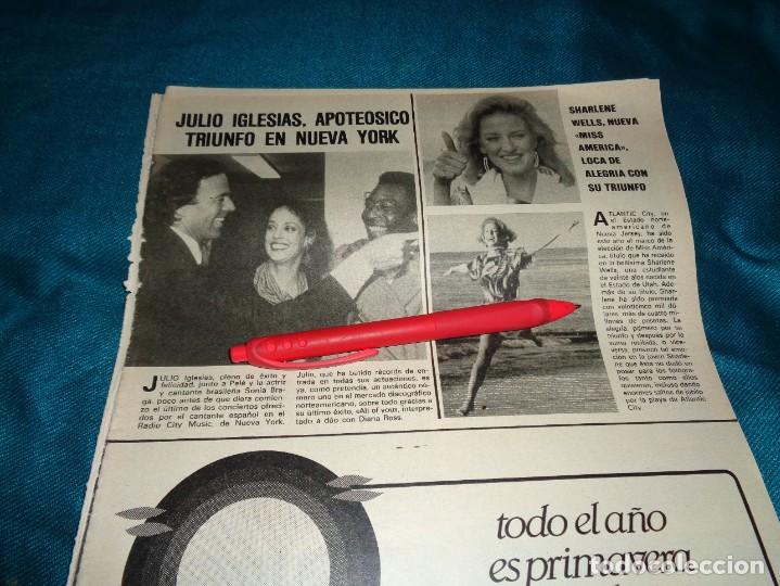 Coleccionismo de Revistas y Peri&oacute;dicos: RECORTE : SHARLENE WELLS, MISS AMERICA. JULIO IGLESIAS. SEMANA, SPTIEMBRE 1984(#)