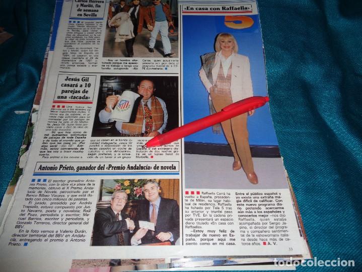 Coleccionismo de Revistas y Peri&oacute;dicos: RECORTE : RAFFAELLA CARR&Aacute;, HA VUELTO A ESPA&Ntilde;A. SEMANA, MARZO 1995 (#)