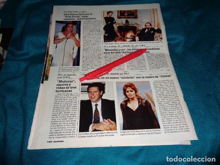 Coleccionismo de revistas y peri&oacute;dicos: RECORTE : LOLA FLORES, FICHA POR TUTTI FRUTTI. CARLOS MATA. LECTURAS, MAYO 1992(#)