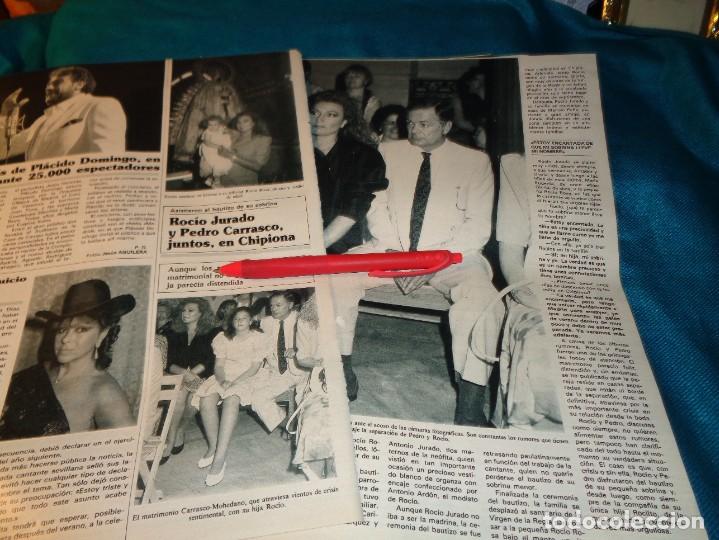 Coleccionismo de Revistas y Peri&oacute;dicos: RECORTE : ROCIO JURADO Y PEDRO CARRASCO, JUNTOS EN CHIPIONA. SEMANA, JULIO 1989(#)