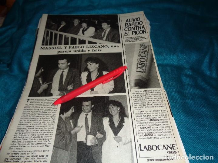 Coleccionismo de Revistas y Peri&oacute;dicos: RECORTE : MASSIEL Y PABLO LIZCANO, PAREJA UNIDA . SEMANA, JUNIO 1985(#)
