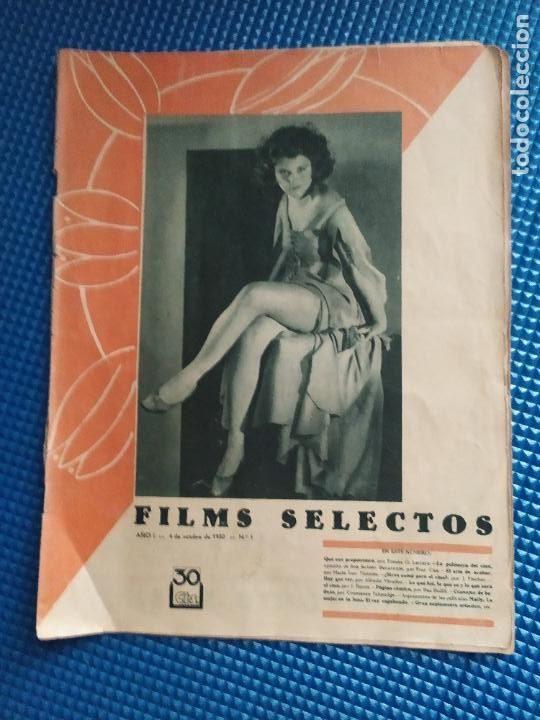 Coleccionismo de Revistas y Peri&oacute;dicos: REVISTA FILMS SELECTOS 4 OCTUBRE 1930 N&ordm; 1 MAURICE CHEVALIER GRETA GARBO