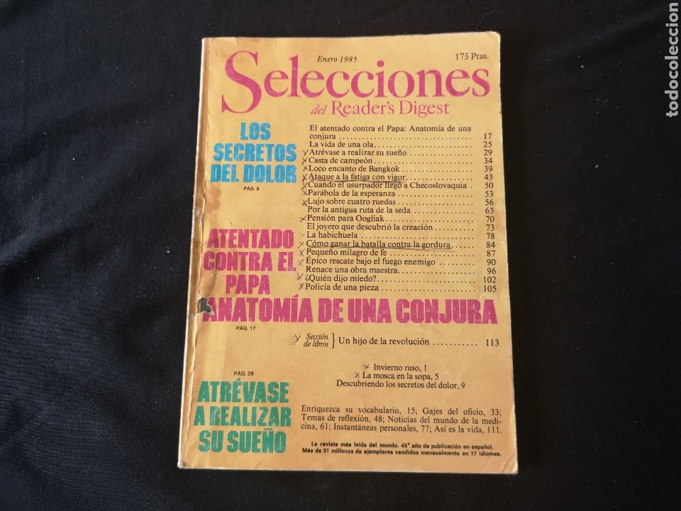 Coleccionismo de Revistas y Peri&oacute;dicos: Selecciones del reader's digest. Enero 1985