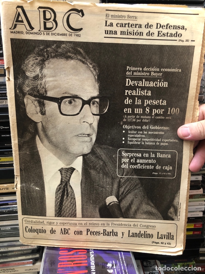 Coleccionismo de Revistas y Peri&oacute;dicos: ABC cinco diciembre de 1982 Devaluacion de la peseta