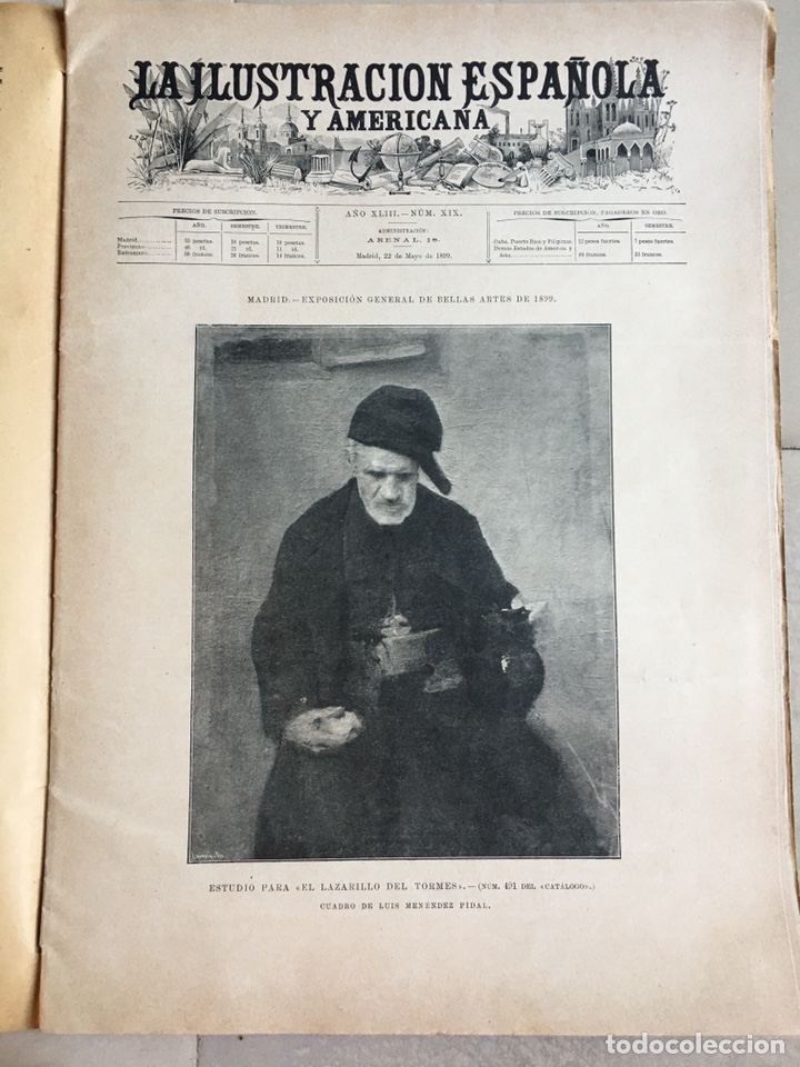 Coleccionismo de Revistas y Peri&oacute;dicos: Ilustraci&oacute;n Esp y Am. 1899. Compa&ntilde;&iacute;a automoviles Pamplona. Busot, Alicante. Expo BBAAMadrid