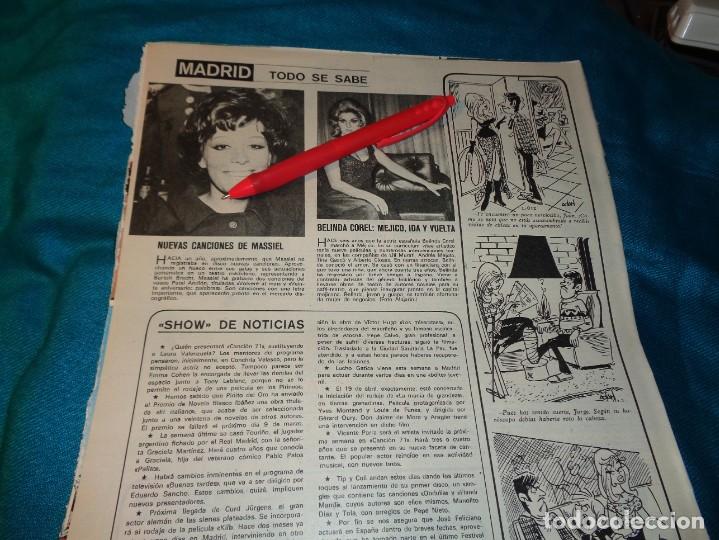 Coleccionismo de Revistas y Peri&oacute;dicos: RECORTE : NUEVAS CANCIONES DE MASSIEL. BELINDA COREL. SEMANA, MARZO 1971(#)