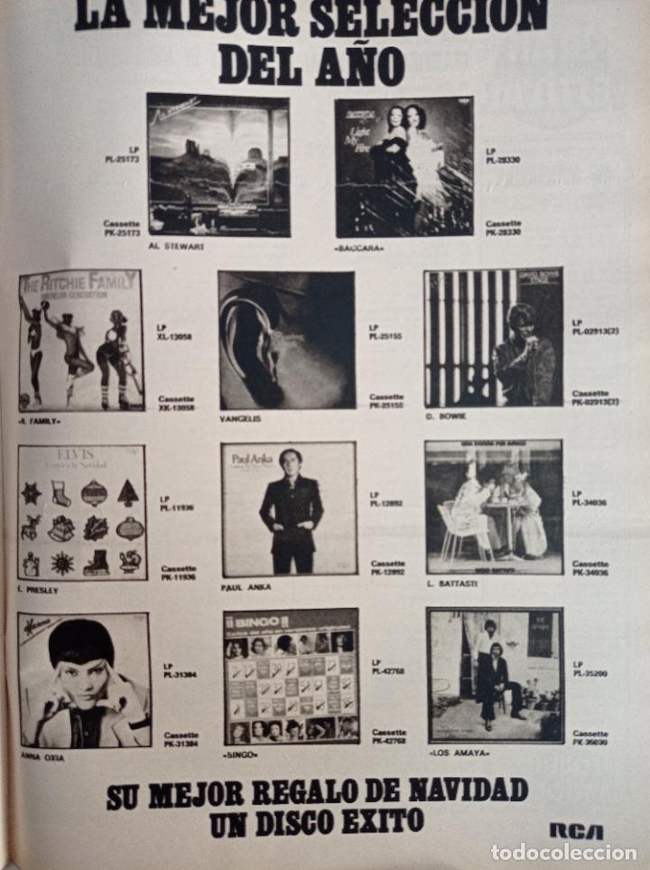 Coleccionismo de revistas y peri&oacute;dicos: ANUNCIO BACCARA PAUL ANKA AL STEWART DAVID BOWIE LOS AMAYA ANNA OXIA