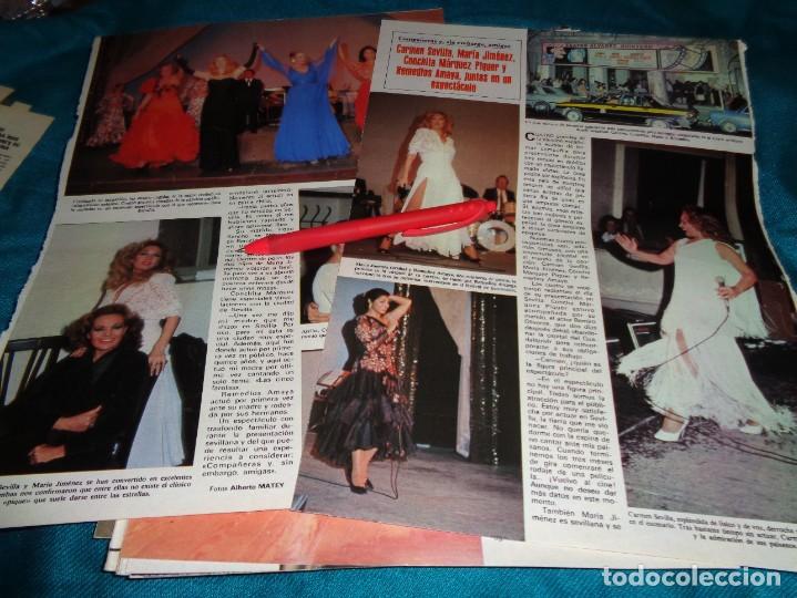 Coleccionismo de Revistas y Peri&oacute;dicos: RECORTE : CARMEN SEVILLA, MARIA JIMENEZ, CONCHITA MARQUEZ, EN ESPECTACULO. SEMANA, FBRO 1984(#)