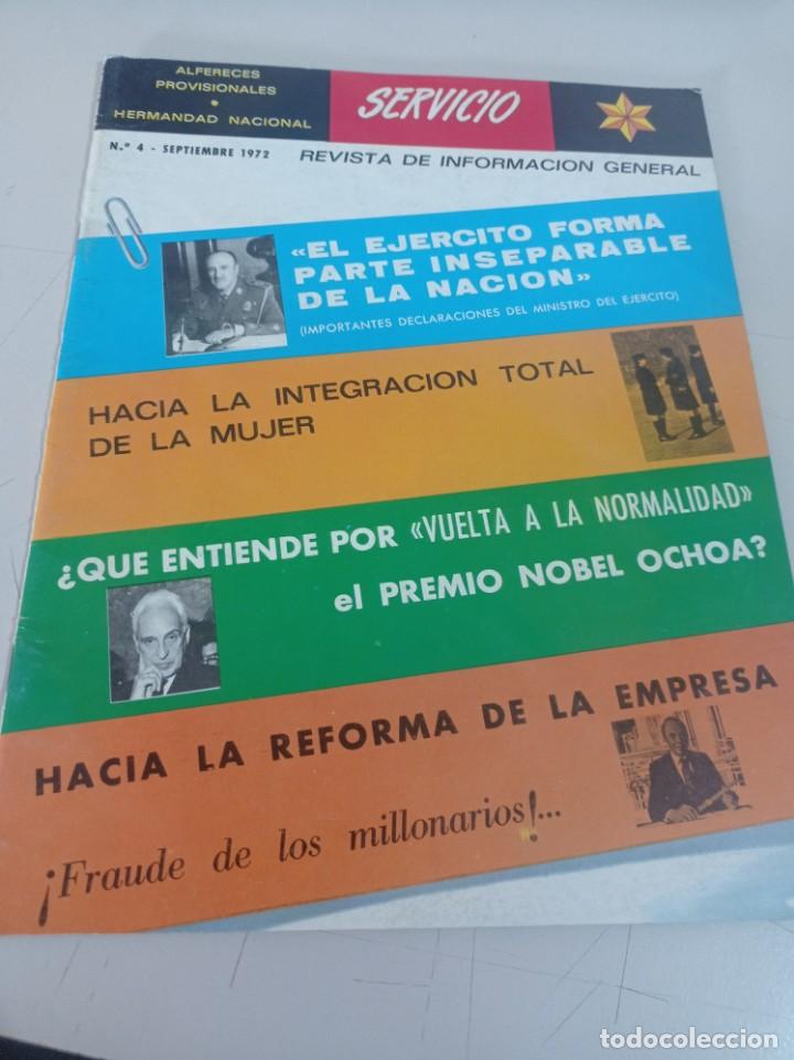Collectionnisme de Revues et Journaux: Revista Servicio N&ordm; 4. SEPTIEMBRE 1972 . Hermandad Alf&eacute;reces Provisionales. REF. UR EST