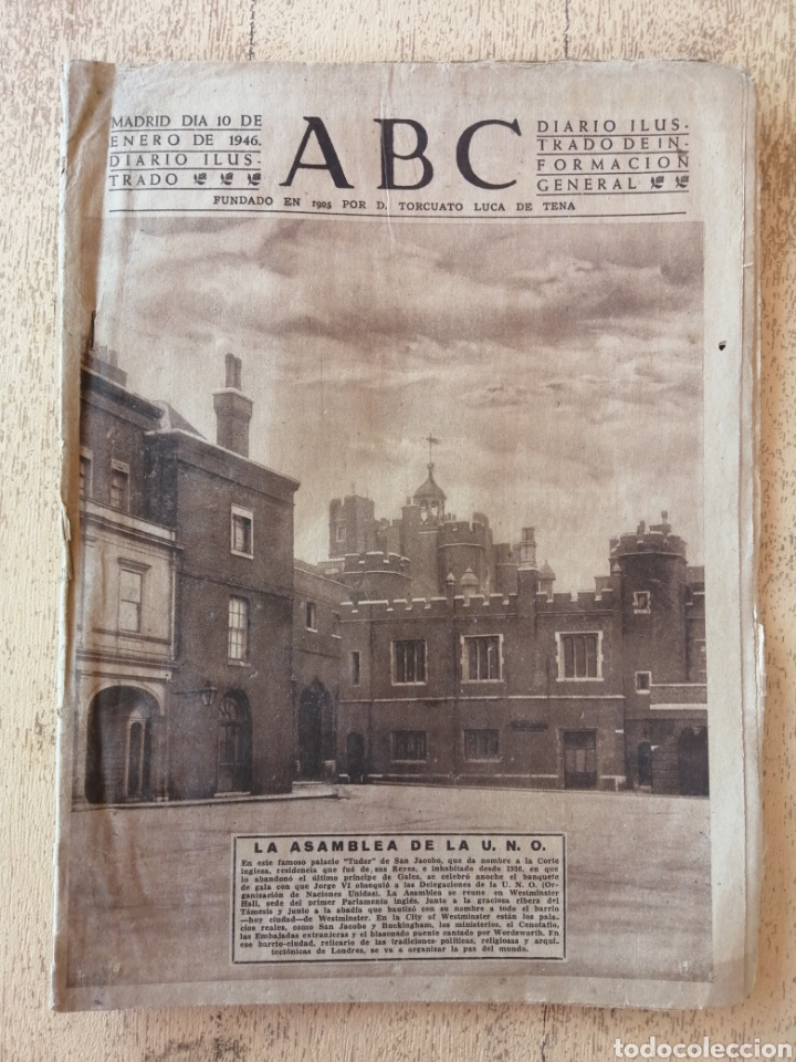 Coleccionismo de Revistas y Peri&oacute;dicos: Peri&oacute;dico antiguo ABC, Madrid, 10 Enero 1946