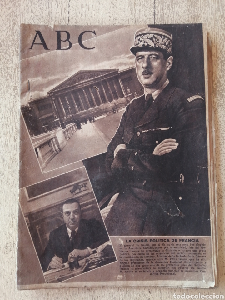 Coleccionismo de Revistas y Peri&oacute;dicos: Peri&oacute;dico ABC antiguo, Madrid, 19 de noviembre de 1945