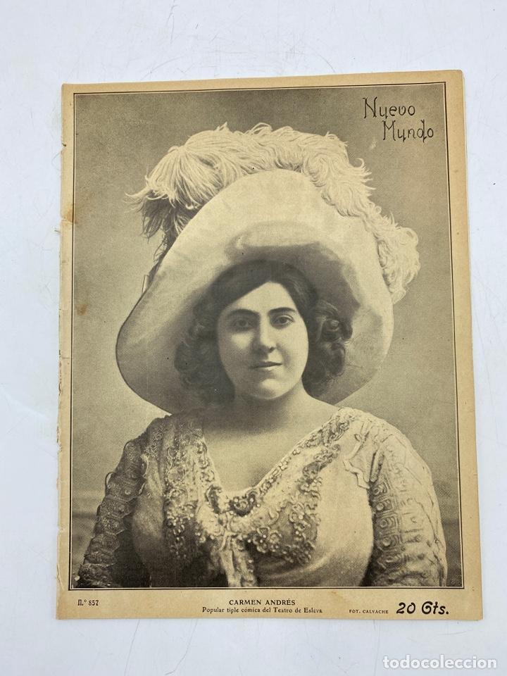Collezionismo di Riviste e Giornali: PERI&Oacute;DICO ILUSTRADO NUEVO MUNDO. A&Ntilde;O XVII. N&ordm; 857. JUNIO DE 1910. PORTADA: CARMEN ANDR&Eacute;S.LEER