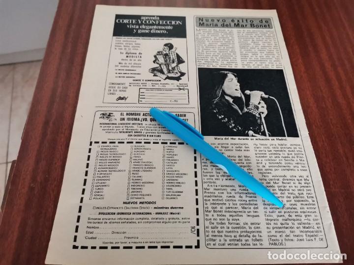 Coleccionismo de revistas y peri&oacute;dicos: MARIA DEL MAR BONET REVERSO GRUPO ABBA RECORTE REVISTA 1974