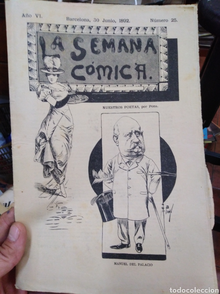 Collectionnisme de Revues et Journaux: LA SEMANA COMICA/30 DE JUNIO 1892 N&deg;25