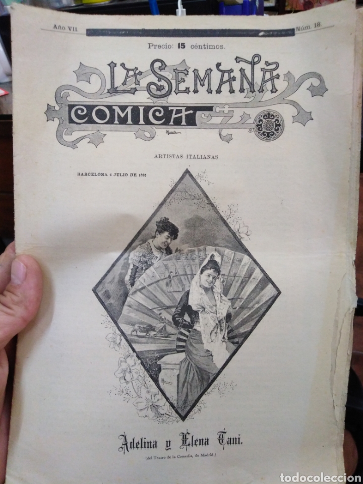 Collezionismo di Riviste e Giornali: LA SEMANA COMICA/6 DE JULIO 1892 N&deg;18