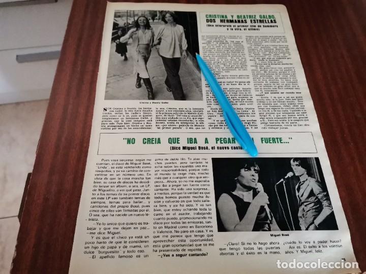Coleccionismo de Revistas y Peri&oacute;dicos: CRISTINA Y BEATRIZ GALBO, MIGUEL BOSE RECORTE REVISTA 1977