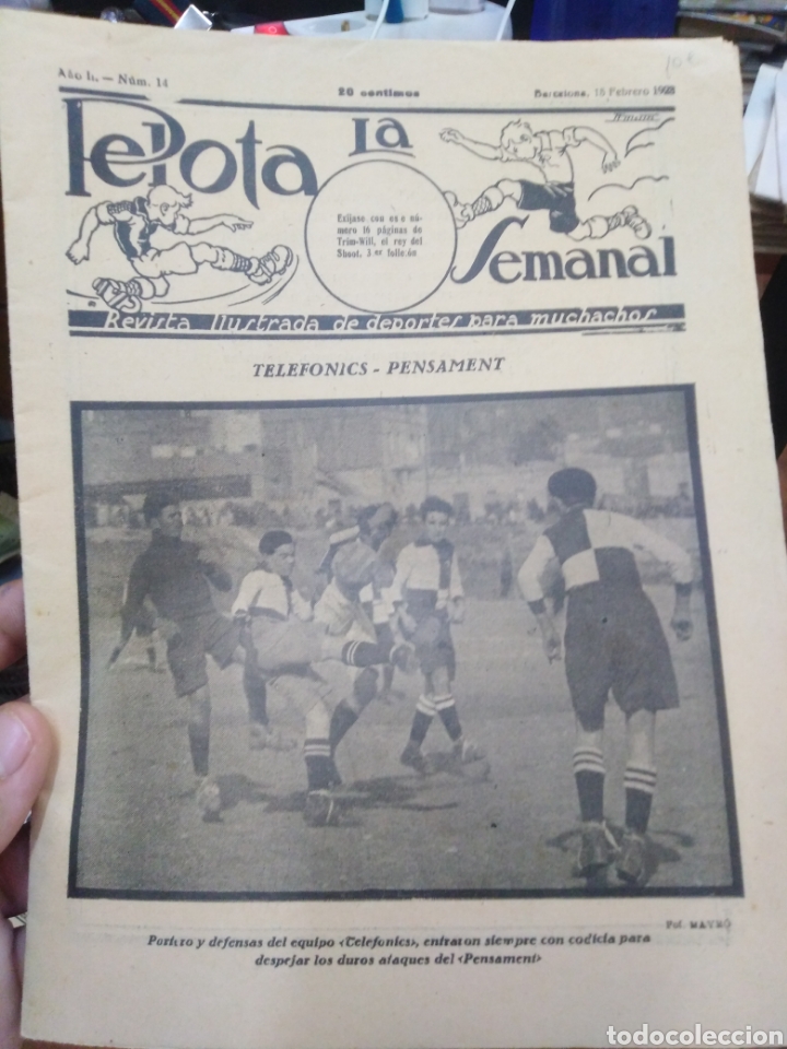 Collezionismo di Riviste e Giornali: LA PELOTA SEMANAL/REVISTA ILUSTRADA DE DEPORTES PARA MUCHACHOS-N&deg;14-15 FEBRERO 1923