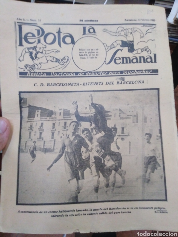 Collezionismo di Riviste e Giornali: LA PELOTA SEMANAL/REVISTA ILUSTRADA DE DEPORTES PARA MUCHACHOS-N&deg;13-8 FEBRERO 1923