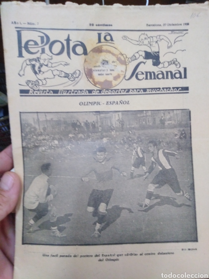 Collezionismo di Riviste e Giornali: LA PELOTA SEMANAL/REVISTA ILUSTRADA DE DEPORTES PARA MUCHACHOS-N&deg;7-29 DICIEMBRE 1923