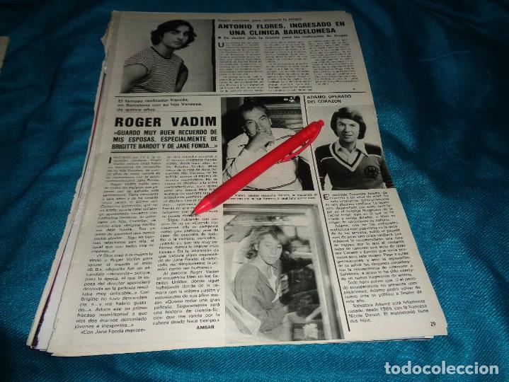 Coleccionismo de revistas y peri&oacute;dicos: RECORTE : ANTONIO FLORES, INGRESADO. ADAMO, OPERADO. ROGER VADIM. SEMANA, AGTO 1984(#)